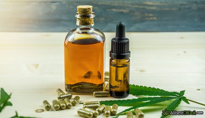 CBD oil Florida: two bottle of CBD oil next to one another.