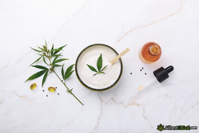 Full-spectrum CBD oil: beautifully displayed CBD products