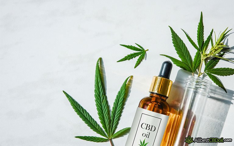 How long does it take for CBD oil to work: CBD oil bottle and cannabis leaf How long does it take for CBD oil to work: CBD oil bottle and cannabis leaf