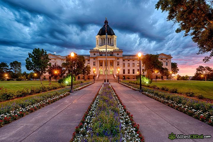 CBD oil South Dakota: state capital building.