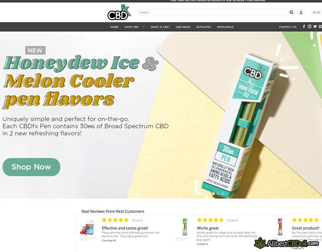 CBDfx review: homepage CBDfx review: homepage