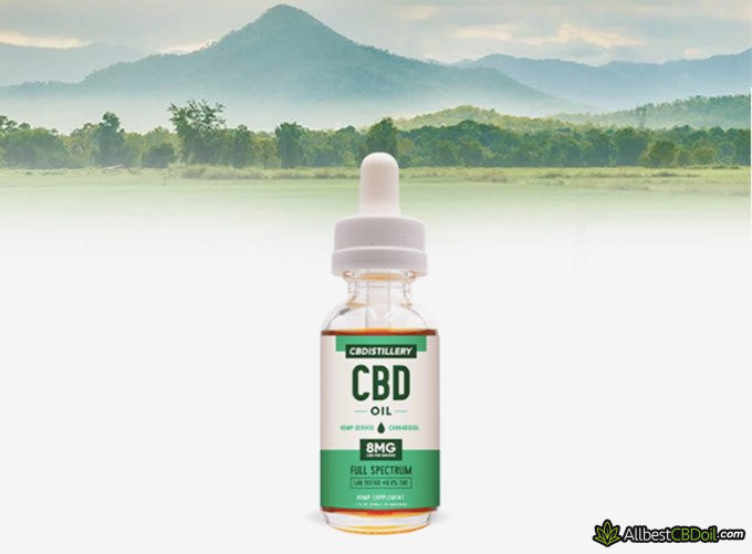 Full-spectrum CBD oil: CBDistillery product sample