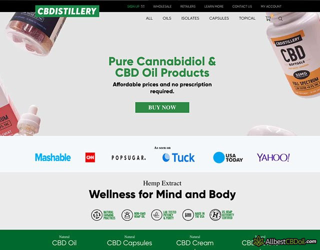 CBDistillery reviews: provider screenshot. CBDistillery reviews: provider screenshot.
