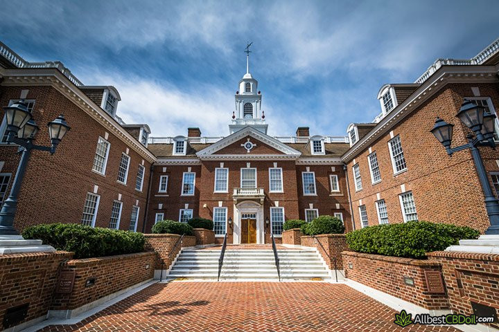 CBD oil Delaware: state Capitol building.