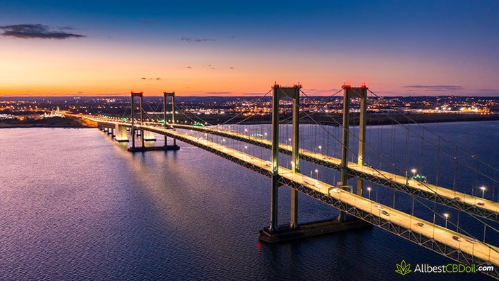 CBD oil Delaware: a bridge over a river.