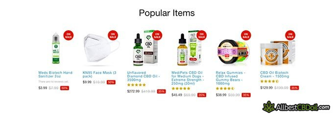 Diamond CBD reviews: product variety.