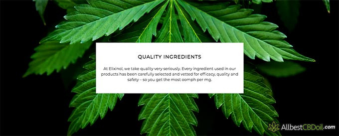 Elixinol reviews: quality ingredients.