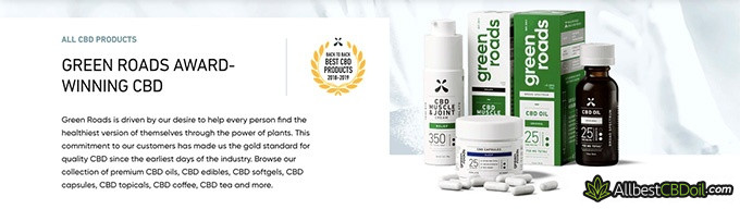 Green Roads CBD review: award-winning CBD products.