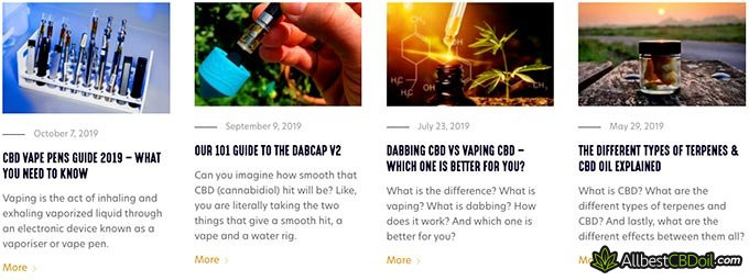 HighKind review: different articles on CBD.
