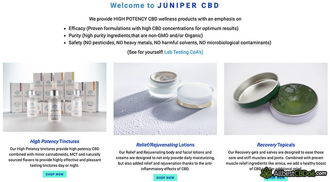Juniper reviews: product options.