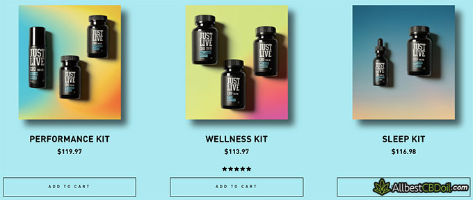 Just Live CBD review: kits.