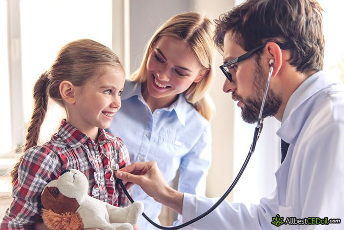 CBD oil for kids: kid at doctor's