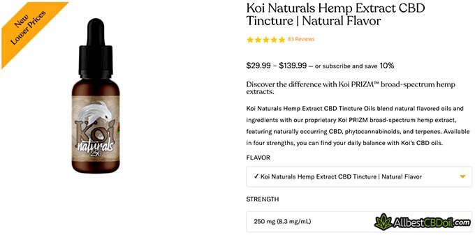 Koi CBD review: the Koi CBD tincture.