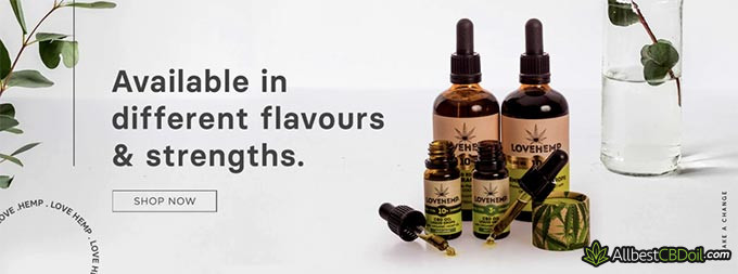 Love Hemp review: different flavours and strengths.