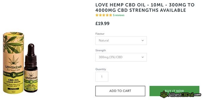 Love Hemp review: the Love Hemp oil.