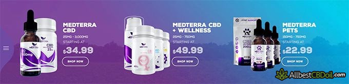 Medterra reviews: product choices.