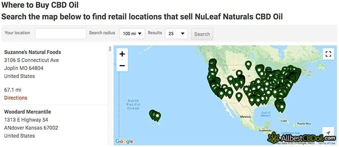 NuLeaf Naturals review: NuLeaf shop locations.