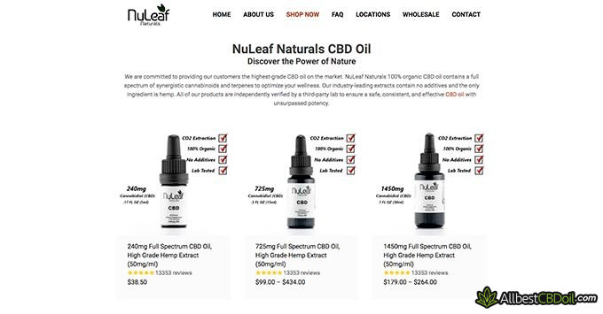 NuLeaf Naturals review: product selection.
