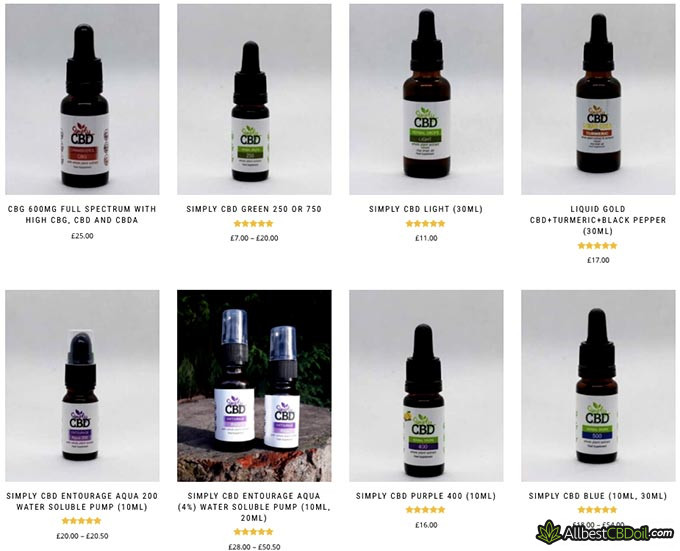 Simply CBD reviews: CBD oil product selection.