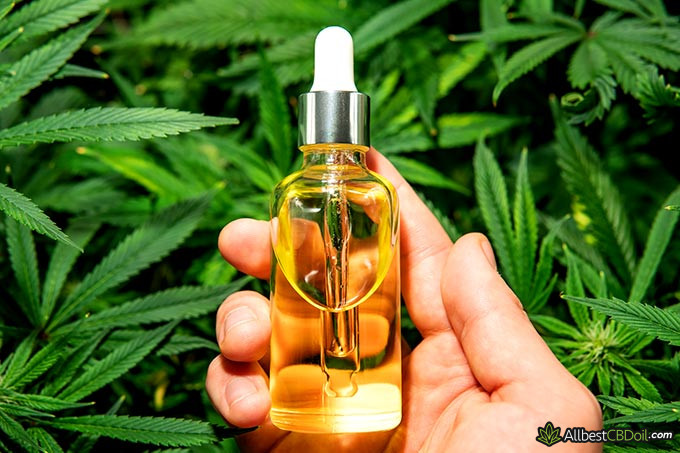 What is CBD: a bottle full of CBD oil.